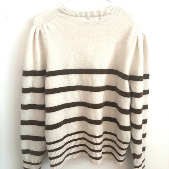 Banana Republic Sweater Wool Alpaca Ivory Old Money Soft Striped XL Quiet Luxury - Picture 3 of 6